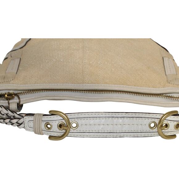 Coach Straw & Leather Soho Hobo Shoulder Bag 4710 Ivory colored leather trim - Picture 10 of 12